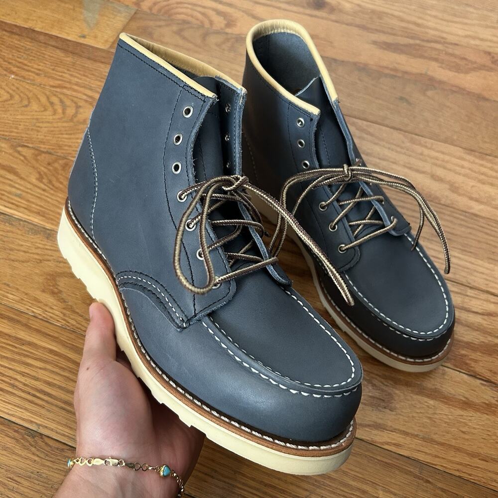 NEW Red Wing 3353 6 Inch Moc Blue Leather Short Boots Size 9.5 B